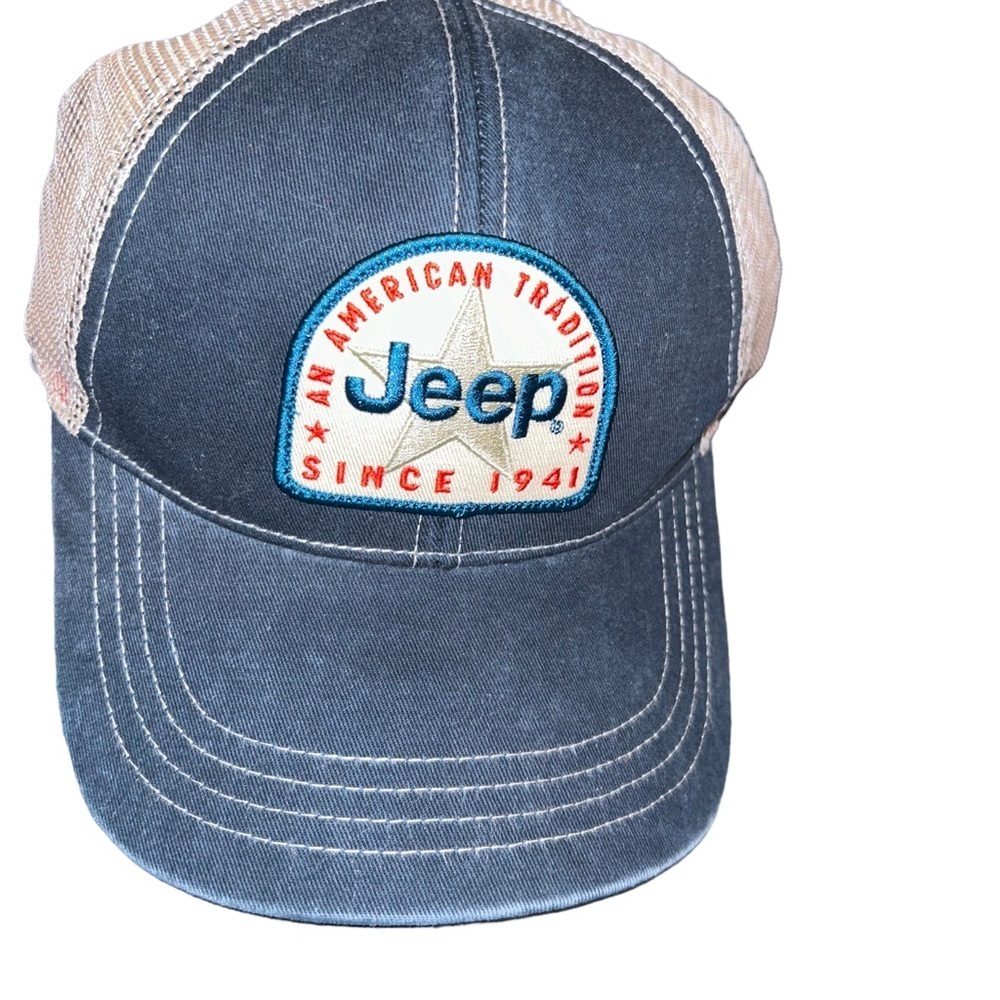 Men jedco jeep big star blue patch trucker cap hat American tradition